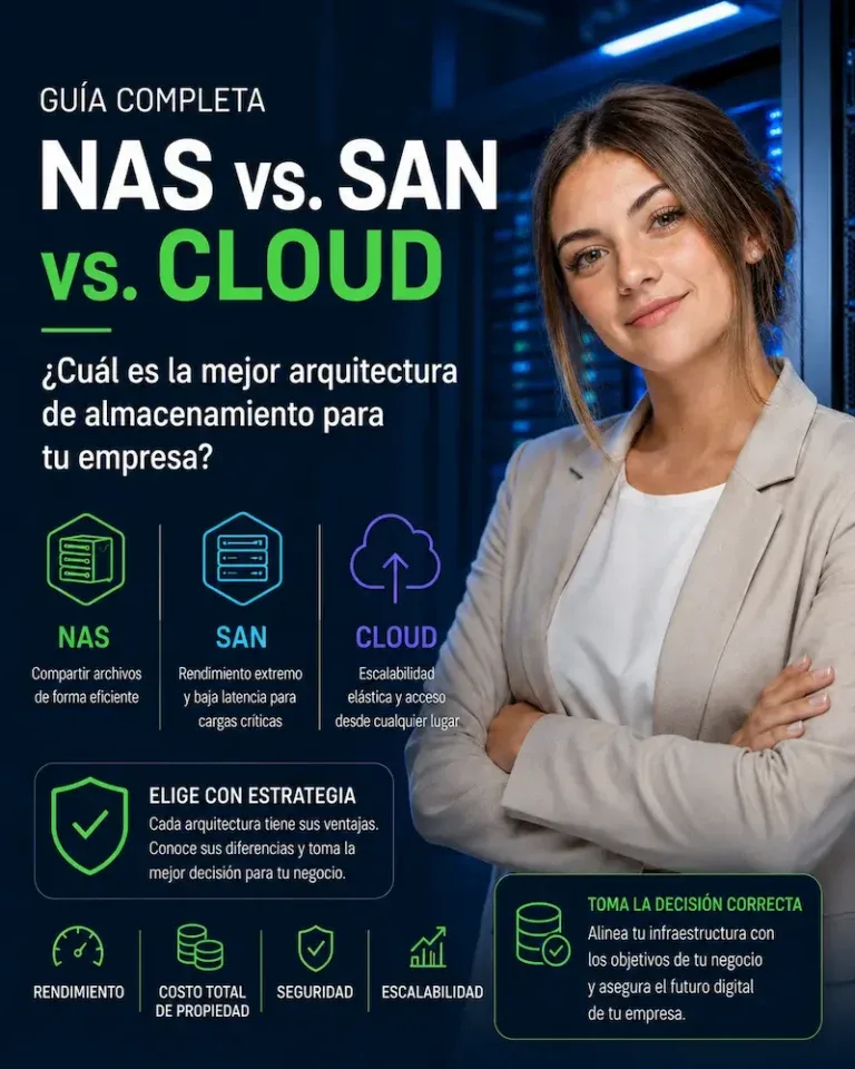 Tipos de almacenamiento de datos (NAS vs. SAN vs. Cloud)