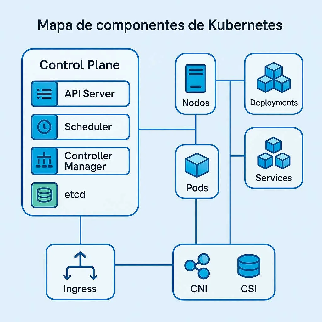 mapa de componentes de kubernetes