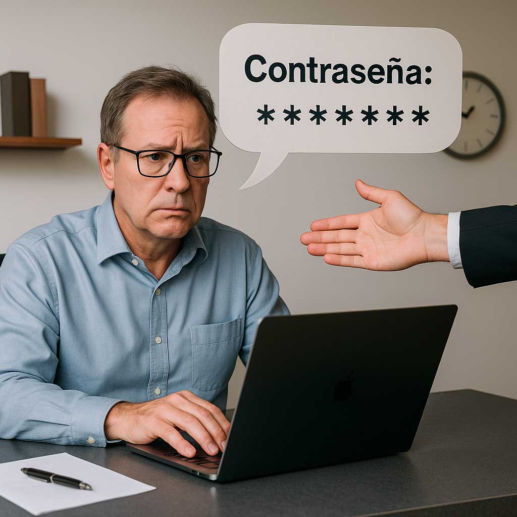 cuando un empleado dio la contraseña