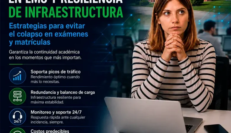 Alta Disponibilidad en LMS: Cómo evitar caídas del sistema durante exámenes y periodos de matrícula